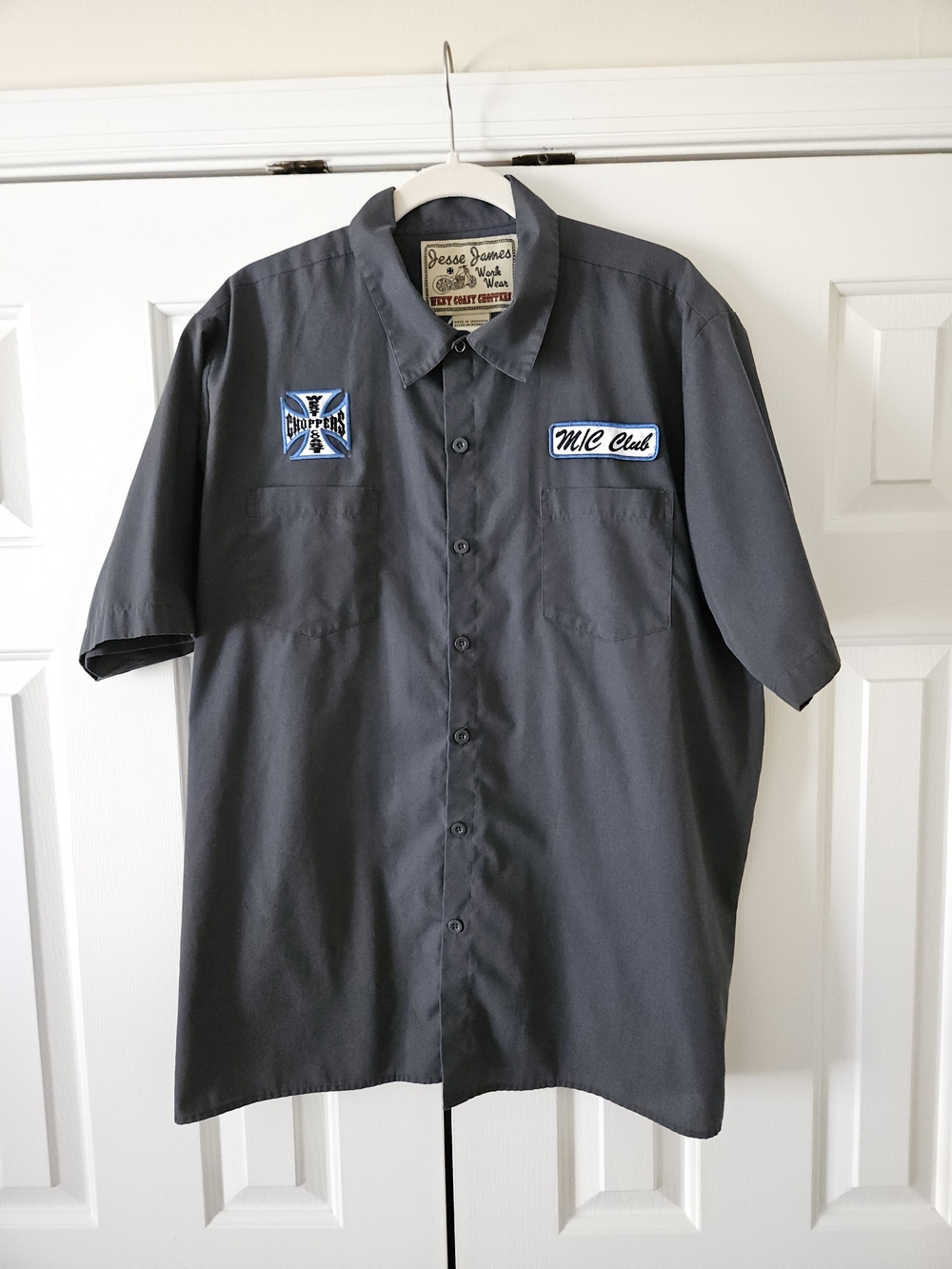 West Coast Choppers T-Shirt Jesse James Gray Short Sleeve Vintage Y2K Size XL.